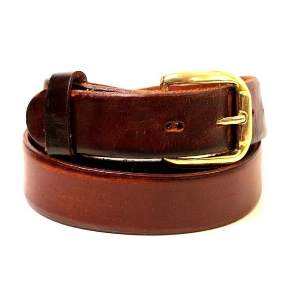 Handmade SADDLE REDDISH BROWN LEATHER 1 1/8"W CASUAL DRESS MEN'S BELT Sz 38 (E74 - Picture 1 of 9
